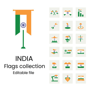 Indiai flag icon new designs