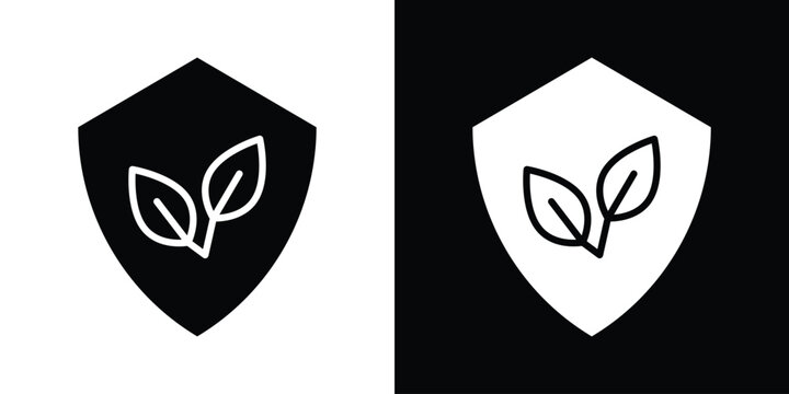 Shield with leafs icon