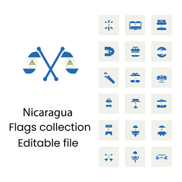 Nicaraguas flags icons in new