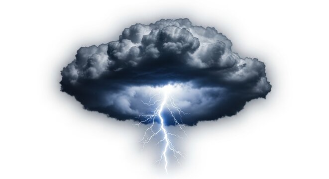 Dark storm cloud with lightning bolt