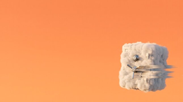 Cloud safe box concept with blurred motion effect, data security and cloud computing.