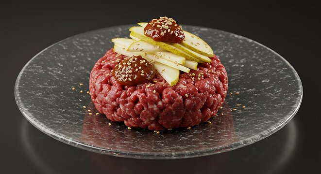 Decadent Steak Tartar: Pear & Spice Delight