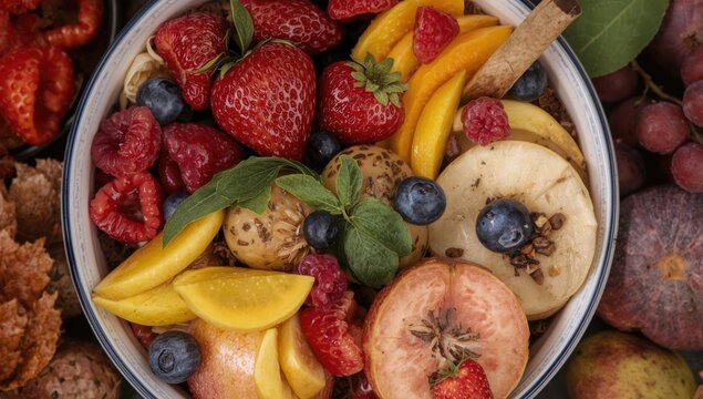 Vibrant summer fruit bowl filled with delicious seasonal picks