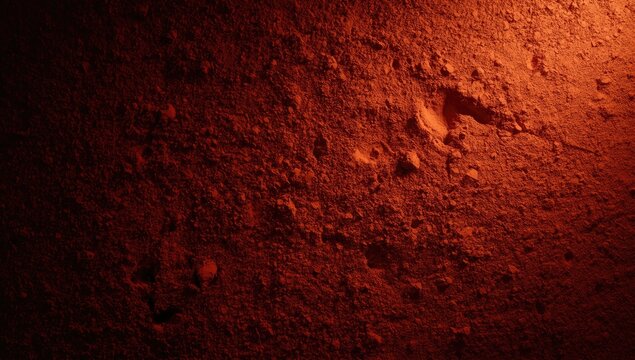 vibrant red dirt grain texture backdrop under studio light enhanced with copy space