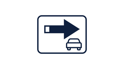 Car Right Turn Traffic Sign Icon © Mardiyo