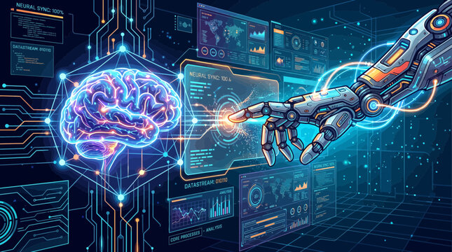 Abstract Futuristic Digital Technology Background with Fractal Network Circuit Design for Innovative Computer Science Internet Communication and Virtual Cyberspace Development