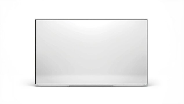 Interactive whiteboard in white studio backdrop with no distractions