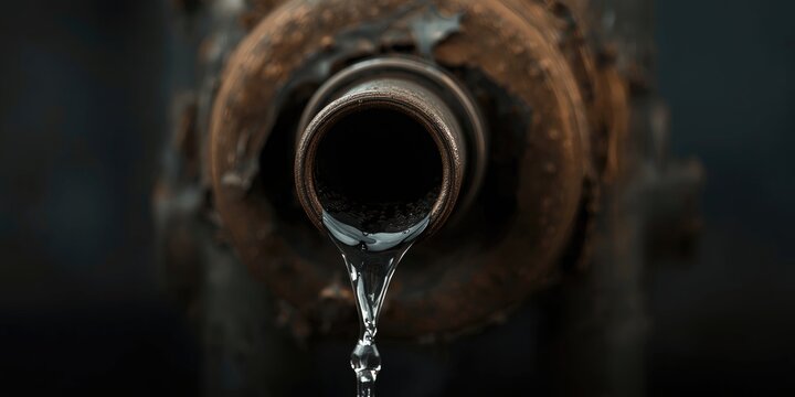 Old strapped rubber hose resulting in water or gas leakage