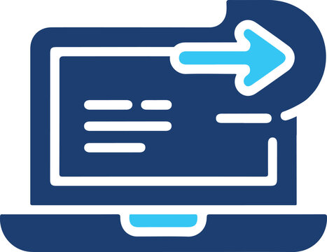 Laptop Computer Displaying Data Export Arrow Symbol
