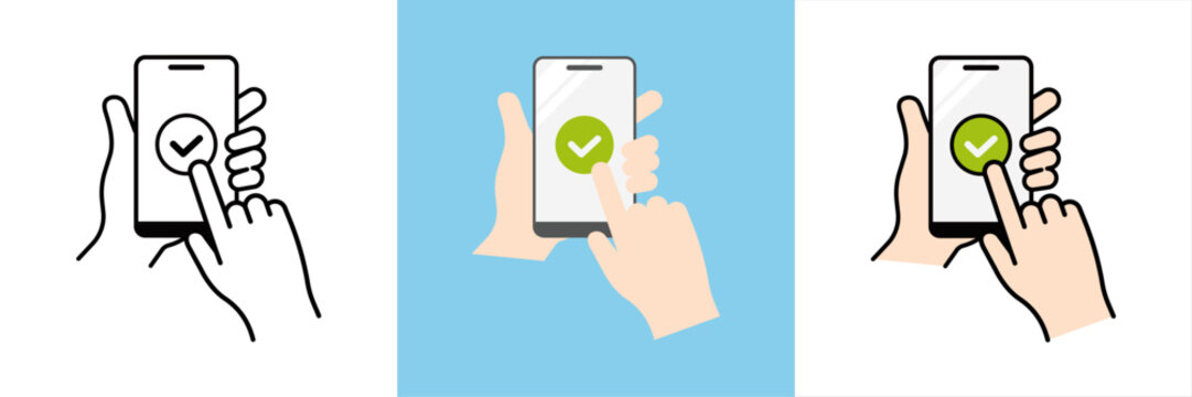 スマホ認証や確認操作に使えるシンプルなチェックアイコン