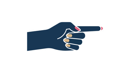Flat Minimal Hand Pointing Right Vector © Melatunz