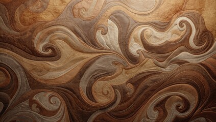 Fototapeta premium Abstract quilted fabric in warm brown tones