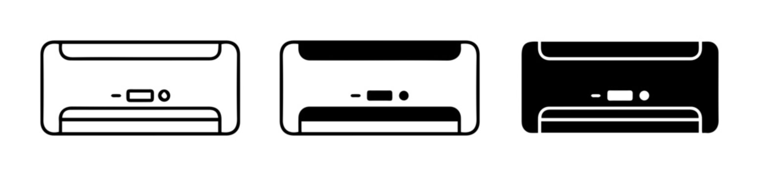 Computer Mini PC Icons, Technology Hardware Vector Set, Black and White Device Graphics