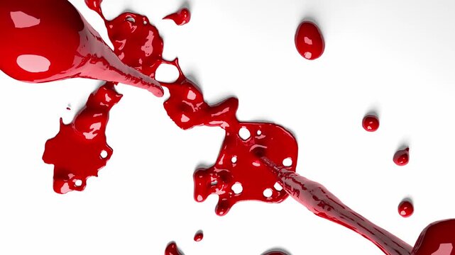 3d render blood discharge or red fluid in the black background