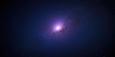 Fototapeta premium Wide view of galaxy sky highlighting the bright North star
