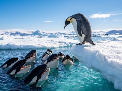 Penguins in antarctica