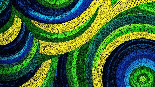Vibrant Abstract Brazilian Colors Dot Art Pattern