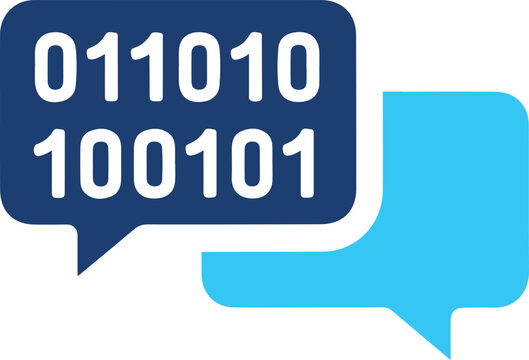 Digital Binary Code Communication Speech Bubble Icon