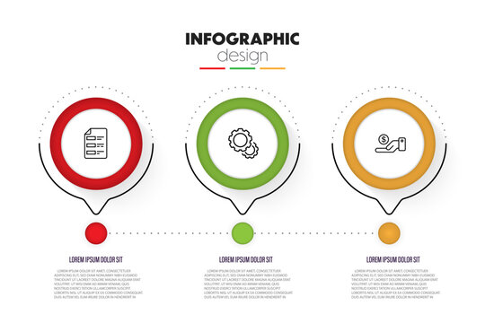 Infographic semi circle template diagrame. Business concept 3 step for presentation
