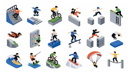 Fototapeta premium People doing action sports.