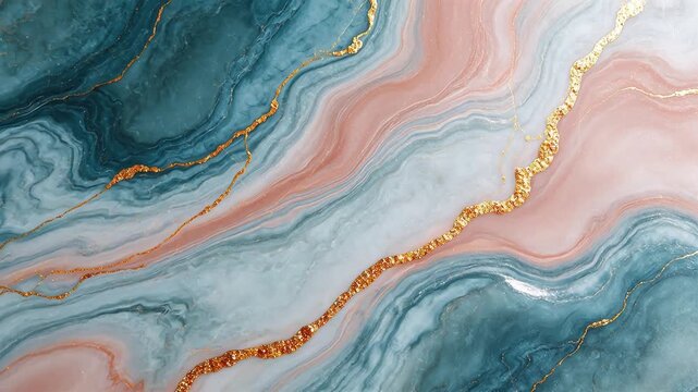Abstract marble pattern with gold lines