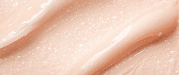 Fototapeta premium Creamy skincare product texture with droplets and shine