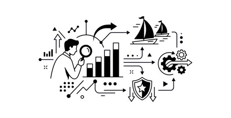 Fototapeta premium Business Strategy Analysis Infographic Vector