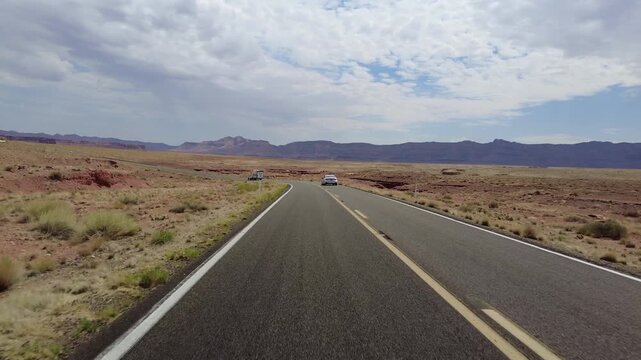 Driving Plate Grand Canyon East Rim Vermilion Cliffs Highway 89A Northbound Multicam Set 11 Rear View Arizona Southwest USA