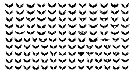 Falcon wing icon collection with bird feather and abstract logo symbols vector illustration © MDSHAHIN