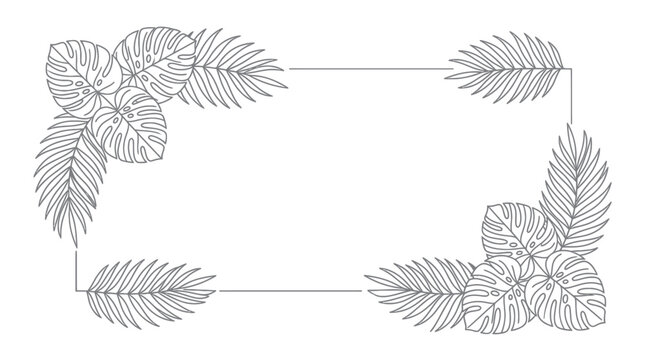 Tropical Leaf Rectangular Frame Design