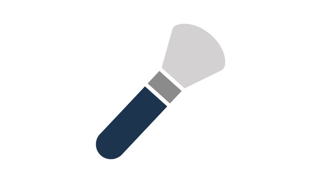 Makeup brush with dark handle and light bristles