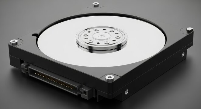 Hard disk drive with white platter and black casing