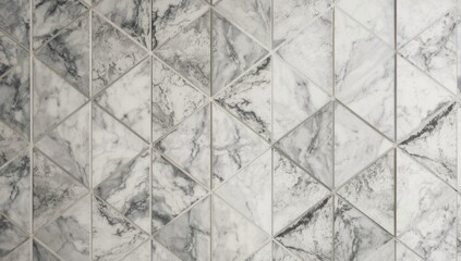 Obraz premium Geometric marble tile pattern in gray and white