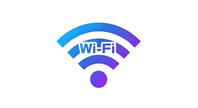 Wi-fi symbol logo with blue and purple gradient