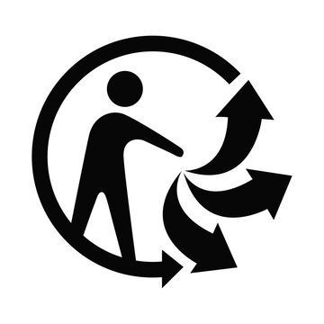 Triman Recycling Black arrow icon vector sign