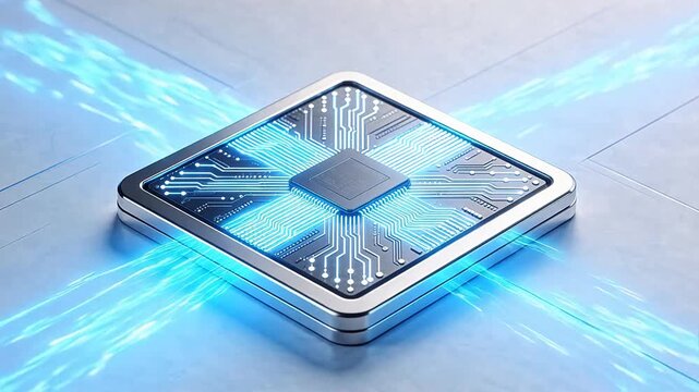 Microchip with glowing circuitry