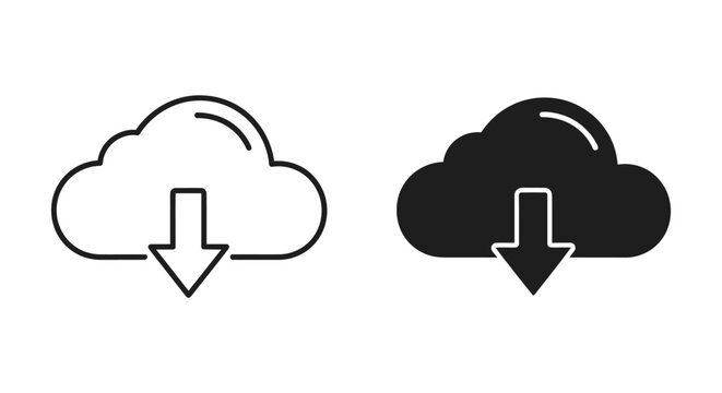 Download cloud icon with arrow
