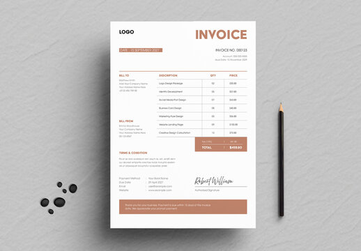 Minimal Professional Invoice Template with Corporate Style