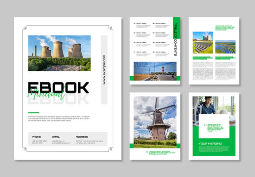Modern Renewable Energy Ebook Template Layout