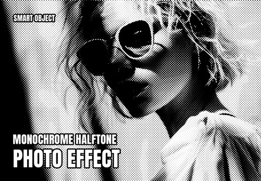 Monochrome Halftone Photo Effect Layout