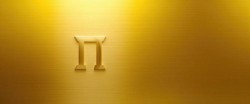 Stylish Greek beta letter against a bright gold panel