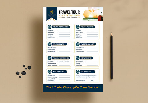 Travel Tour Registration Form