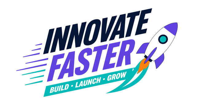 Innovative Rocket Logo Expressing Fast Growth and Energy.