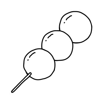 Illustration of Hanami Dango Coloring Page 