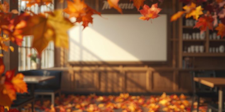 Restaurant menu background showcasing autumn colors and copy space for text