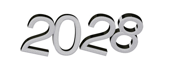 Stylish 2028 text illustration. Perfect for new year greetings, digital art, or business © vegefox.com