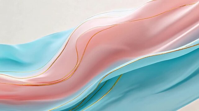 Flowing fabric with gold lines
