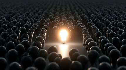 Obraz premium A single light amidst a sea of darkness.