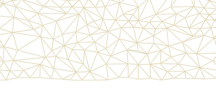 Abstract geometric background with a connecting gold dotted line pattern