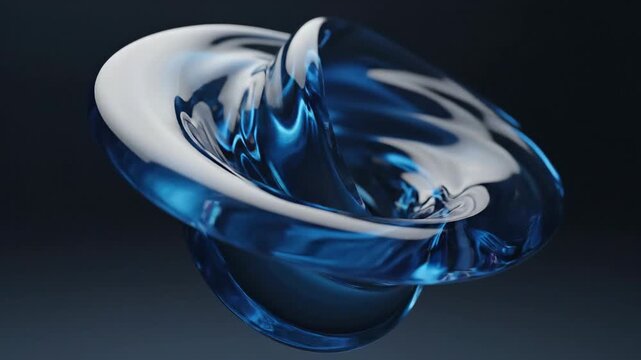 Swirling blue liquid floating in the air, showing movement and design in a dark background